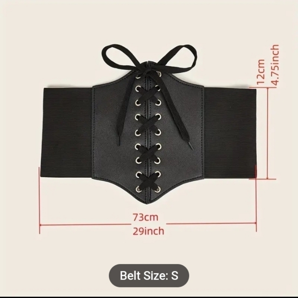 Corset Style Waist Belt In Light Brown - Picture 7 of 7